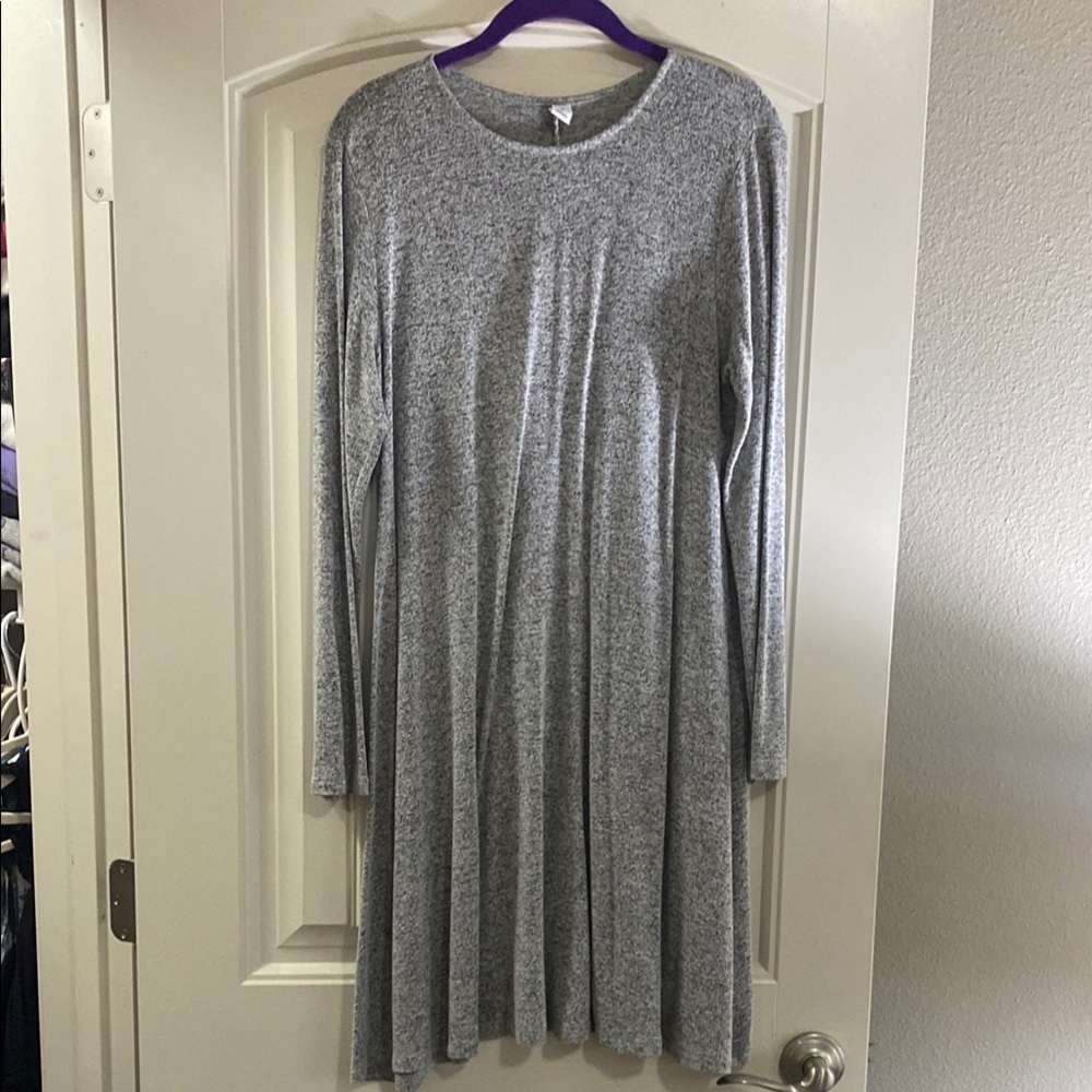 Gray Long Sleeve Dress